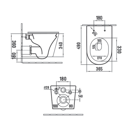 Унитаз подвесной безободковый Vincea Piatti VT1-11SMB черный матовый, с сиденьем микролифт